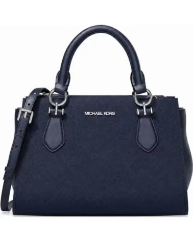 MICHAEL KORS 35R6S6AM1L LEATHER SATCHEL HANDBAG NAVY BLUE