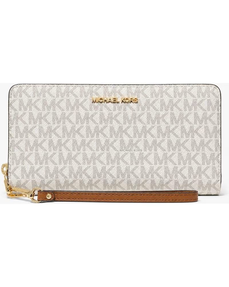 MICHAEL KORS 35S6GTVE9B-VANILLA PORTEFEUILLE ZIPPÉ AVEC DRAGONNE