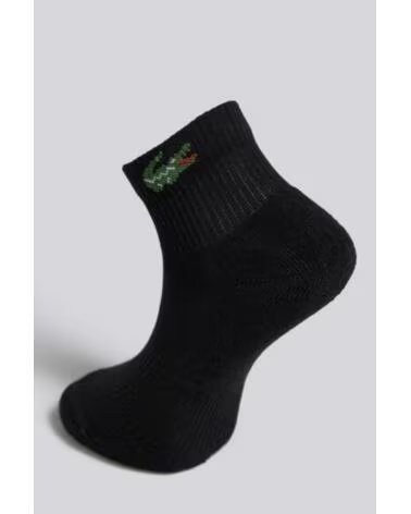 LACOSTE 3-PACK SHORT SOCKS RA9184 BLACK NEGRO