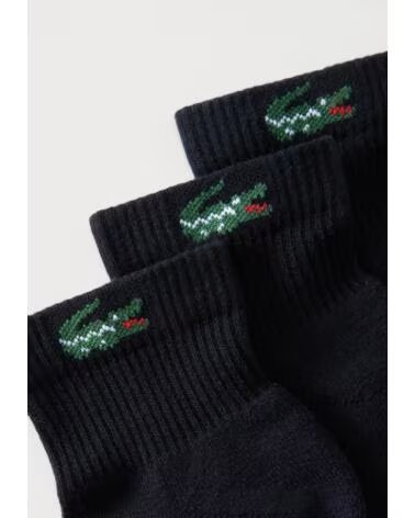 LACOSTE 3-PACK SHORT SOCKS RA9184 BLACK NEGRO