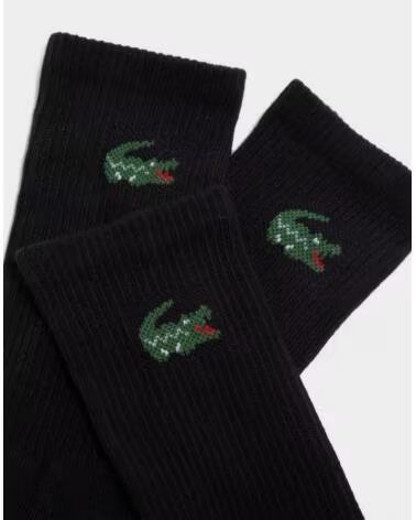 LACOSTE 3-PACK HIGH SOCKS RA9246 NEGRO