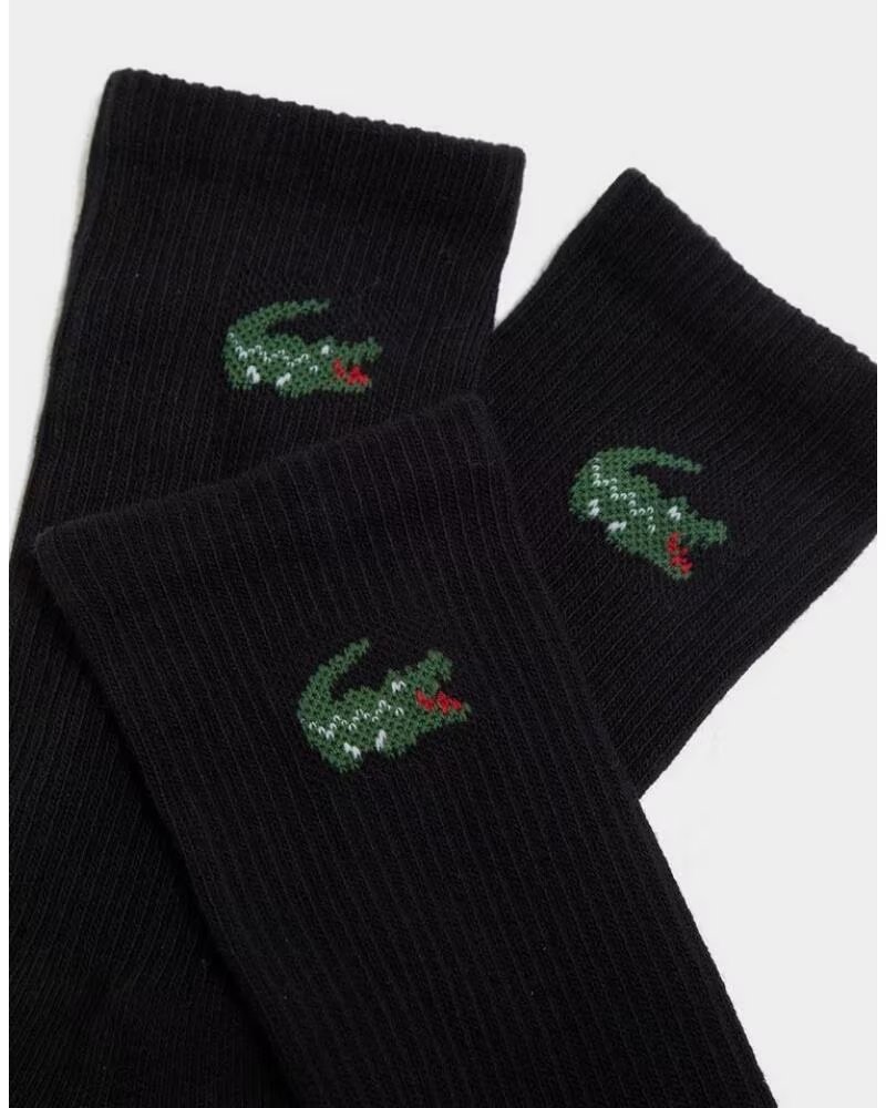 LACOSTE 3-PACK HIGH SOCKS RA9246 NEGRO