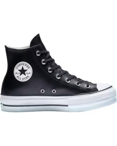 CONVERSE - Zapatillas Negras Unisex - Chuck Taylor All Star Platform Leather NEGRO