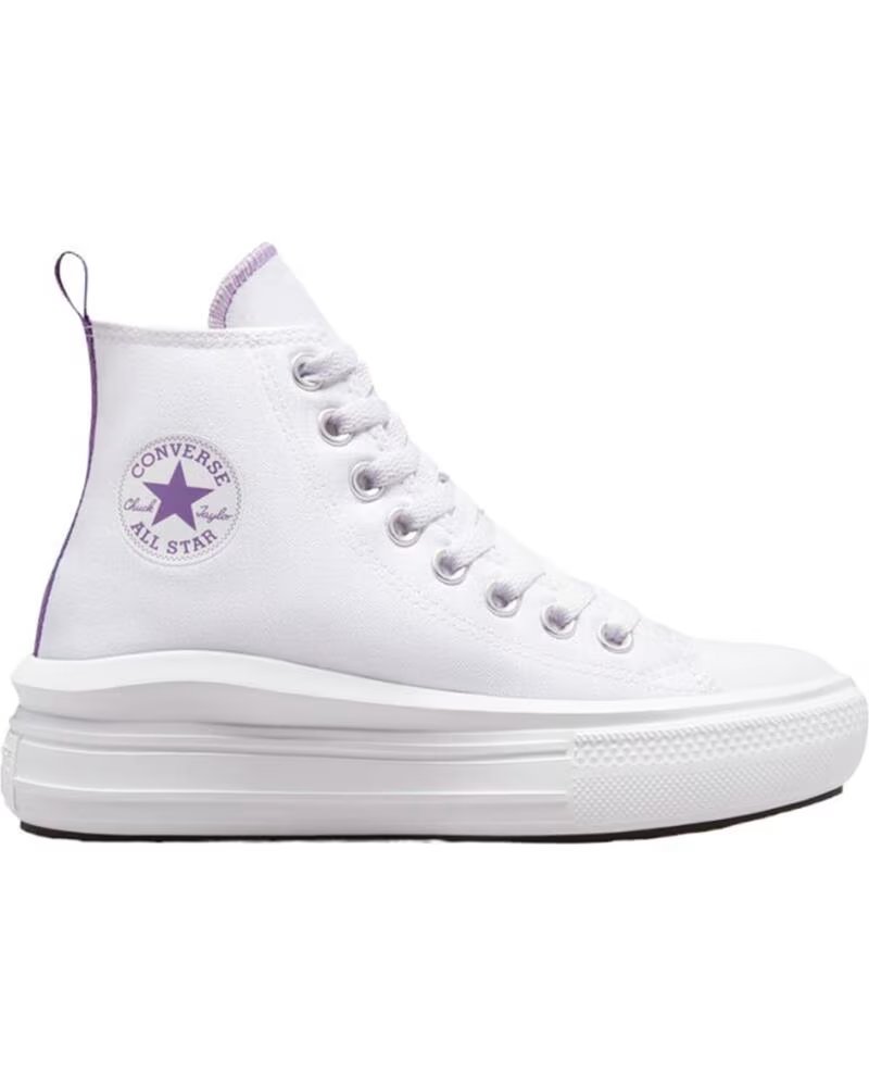 CONVERSE Zapatillas Move Ctas Hi Blanco Morado A03669C Sneaker Casual Nina Nino BLANCO