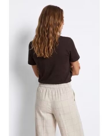 TIFFOSI T-SHIRT RIGA CASTANHA COM FOLHOS MARRóN