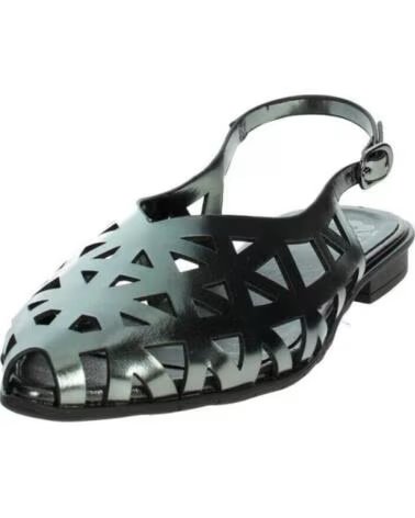 PORRONET Sandalias Planas Mujer 7092 Plomo PLATEADO