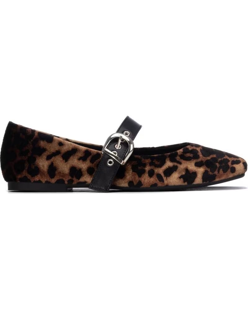 XTI SAPATOS PLANOS BAILARINAS MULHER 146485 ESTAMPADO ANIMAL PRINT MARRON