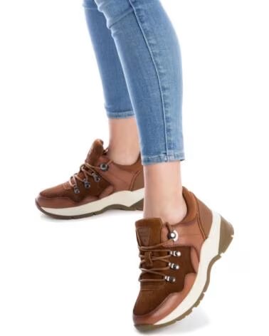 CARMELA 160155 BASKETS CASUAL EN CUIR CAMEL