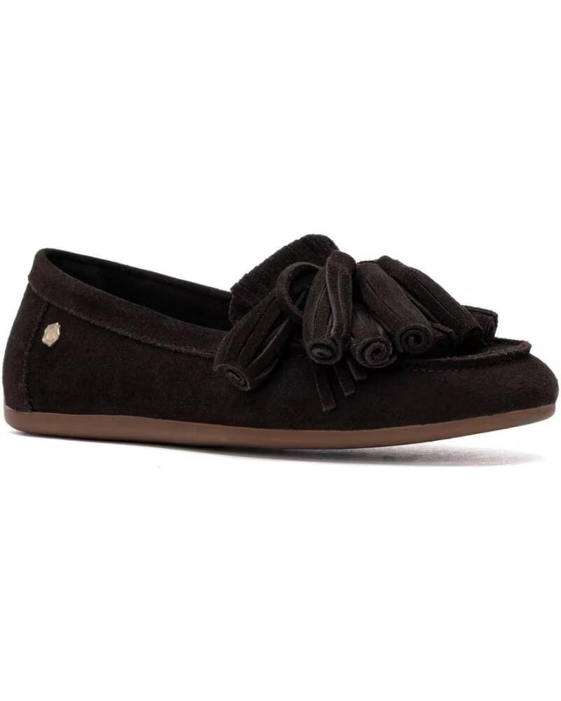 CARMELA 164146 BROWN SUEDE LOAFERS WITH TASSELS MARRON