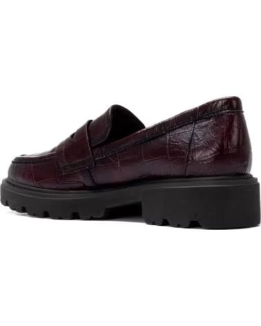 CARMELA MOCASSIN À TALON BAS 164270 BORDEAUX AVEC SEMELLE TRACK BURDEOS