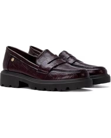 CARMELA MOCASSIN À TALON BAS 164270 BORDEAUX AVEC SEMELLE TRACK BURDEOS