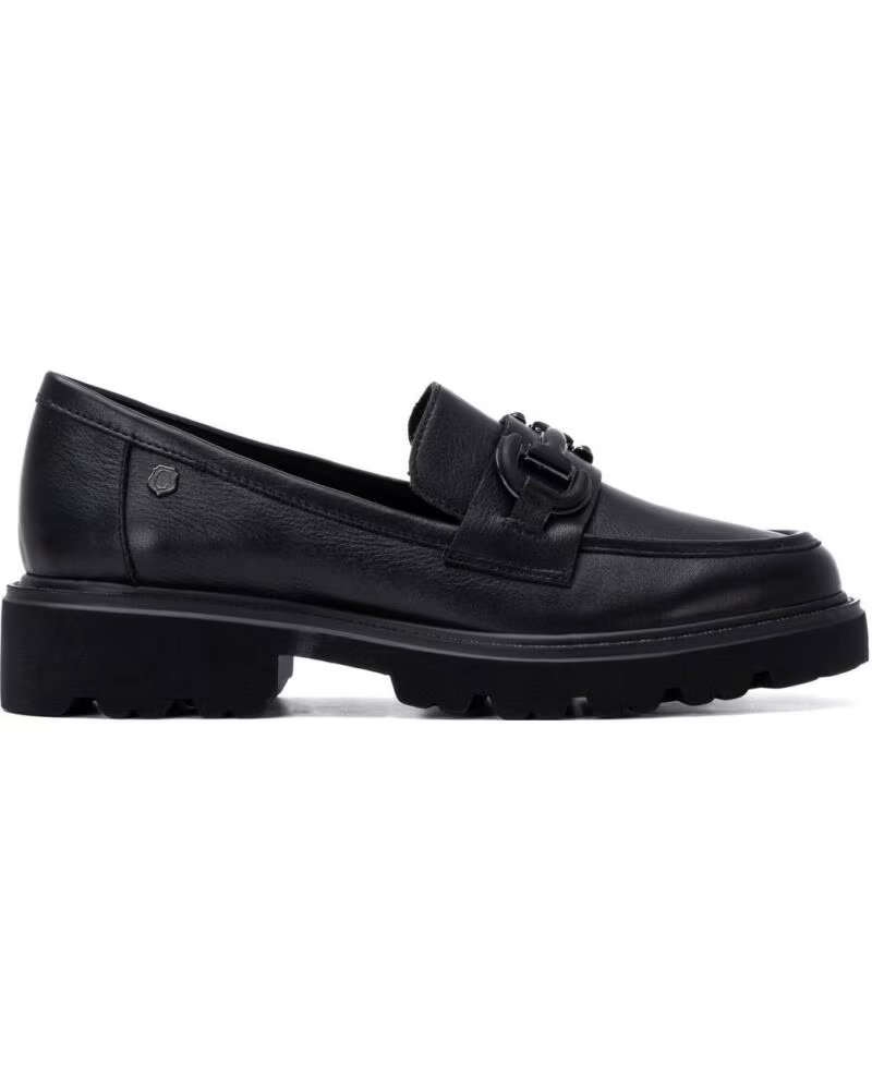 CARMELA 164336 LEATHER LOAFER WITH BUCKLE NEGRO