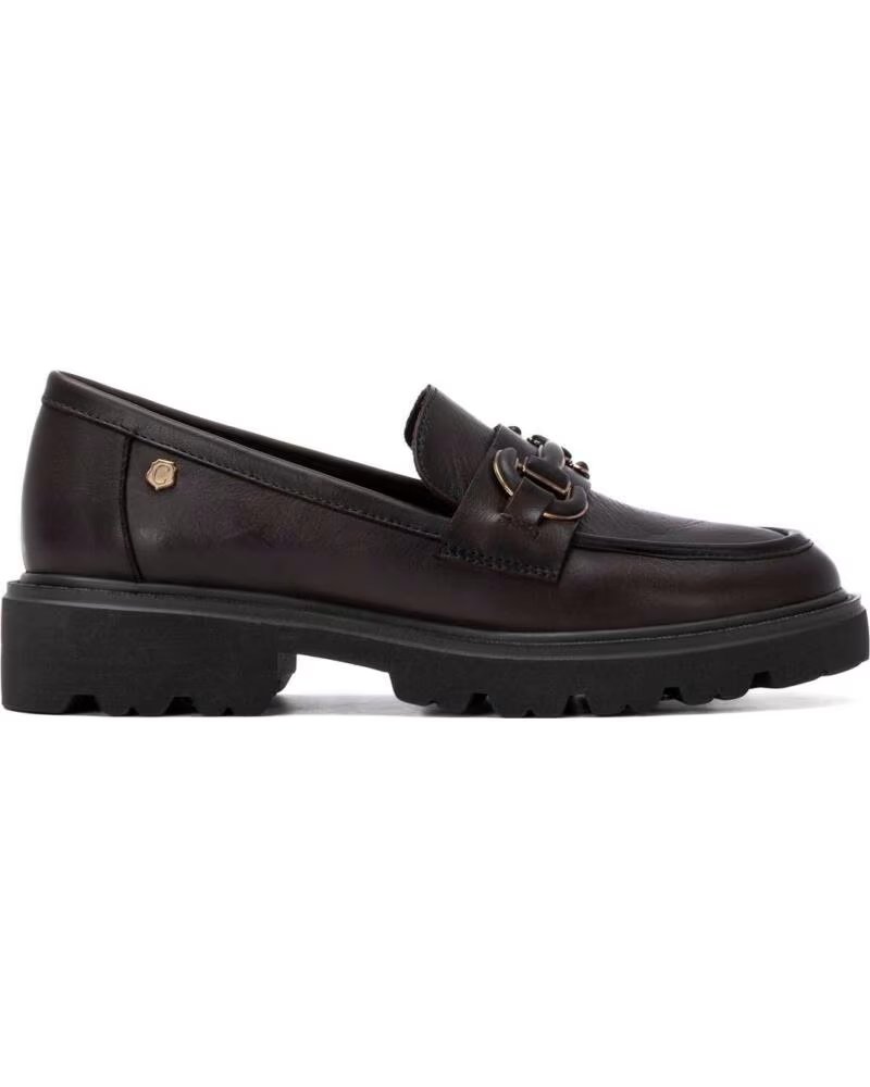 CARMELA MOCASSIN EN CUIR AVEC BOUCLE ET SEMELLE CRANTER 164336 MARRON