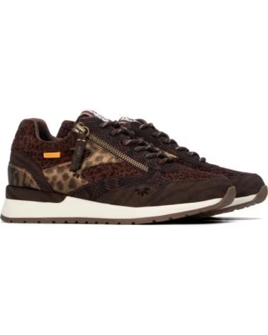 REFRESH 176219 ZAPATILLAS CASUAL MARRÓN CON ESTAMPADO ANIMAL PRINT Y CIERRE DE CREMALLERA MARRON