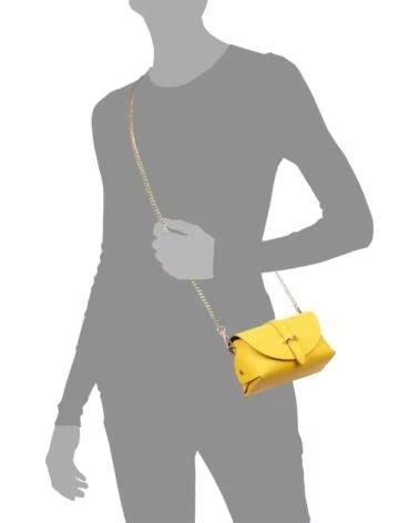 FIRENZE ARTEGIANI AURORA UMHÄNGETASCHE AUS ECHTEM RUGA-LEDER MADE IN ITALY AMARILLO