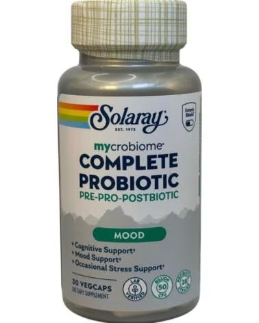 SOLARAY MYCROBIOME COMPLETE PROBIOTIC 30 CAPSULAS VEGETALES ENTERICAS PRE PRO POSTBIOTIC