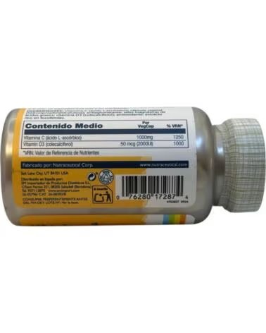 SOLARAY VITAMINA C D3 1000 MG 50 ΜG 2 000 UI 60 CÁPSULAS VEGETALES