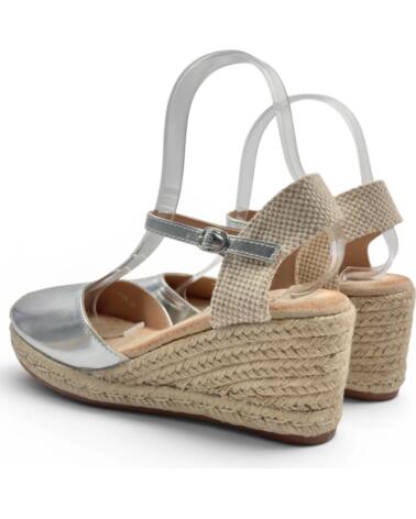 TIMBOS DAMEN ESPADRILLE WEDGES SANDALE 133368 SILBER PLATEADO