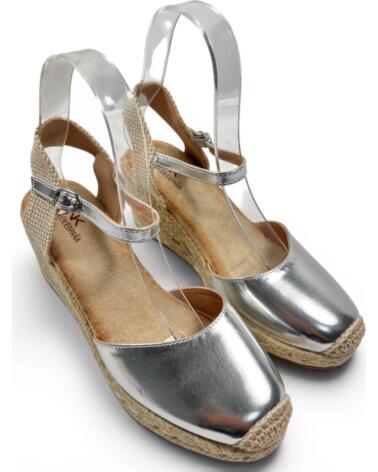TIMBOS DAMEN ESPADRILLE WEDGES SANDALE 133368 SILBER PLATEADO