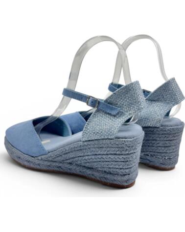 TIMBOS SANDALE WEDGE EN SPARTE BLEU 133363 AZUL
