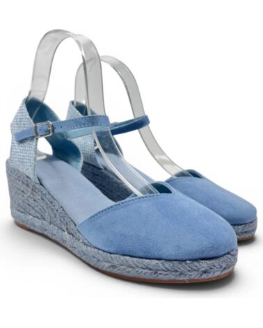 TIMBOS SANDALE WEDGE EN SPARTE BLEU 133363 AZUL