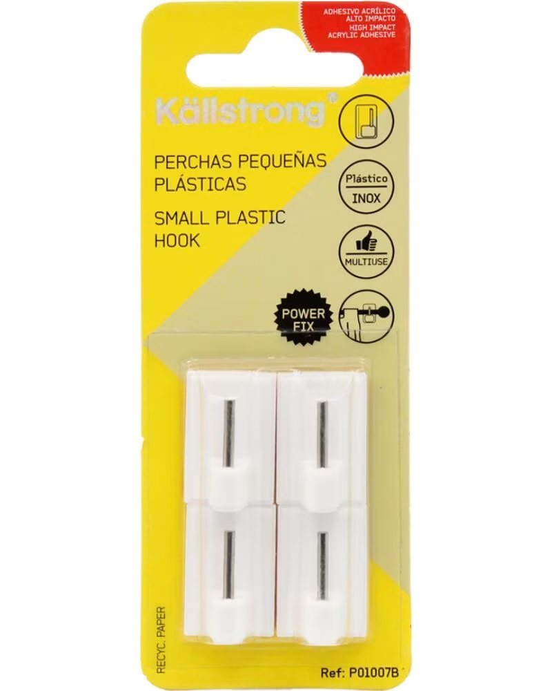 KALLSTRONG PEQUENOS GANCHOS DE PLÁSTICO ADESIVOS P01007B MULTICOLOR