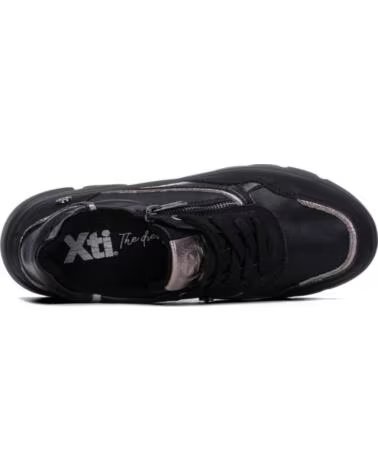 XTI ZAPATILLAS 146111 NEGRAS CON CREMALLERA Y PLATAFORMA NEGRO