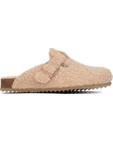 XTI WOMEN´S CLOGS 146343 IN BEIGE WITH BORG FLEECE FINISH