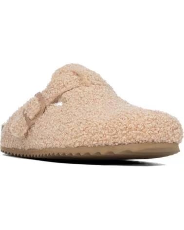 XTI WOMEN´S CLOGS 146343 IN BEIGE WITH BORG FLEECE FINISH