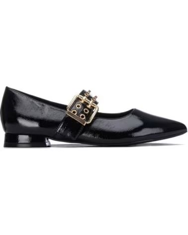 XTI CHAUSSURES PLATES VERNIES 146418 EN NOIR AVEC BOUCLES NEGRO