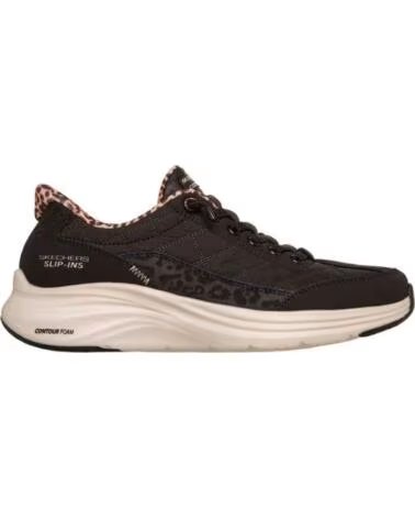 SKECHERS SNEAKERS MUJER CONTOUR FOAM COZY FIT LEOP NEGRO