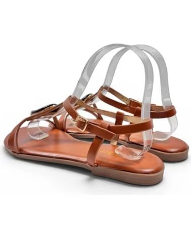 TIMBOS Sandalia plana mujer camel 133378 MARRóN