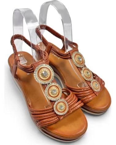 TIMBOS Sandalia cuna comoda de mujer camel 133373 MARRóN