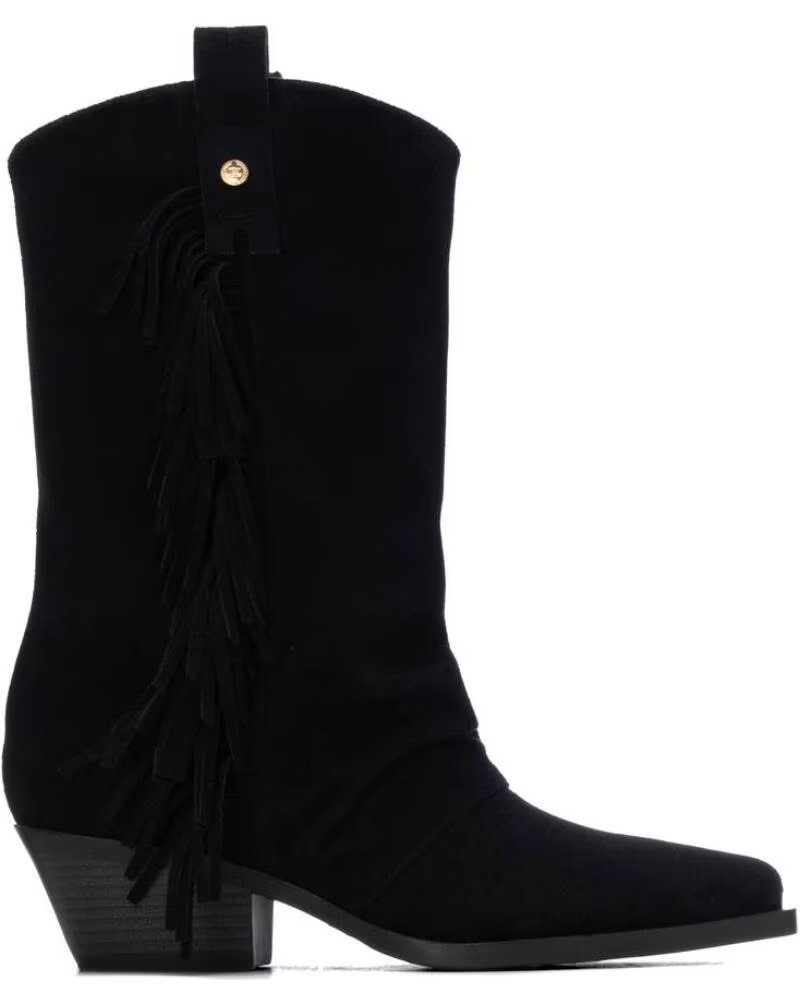 XTI BOTAS ALTAS ESTILO COWBOY 146056 CON FLECOS NEGRO