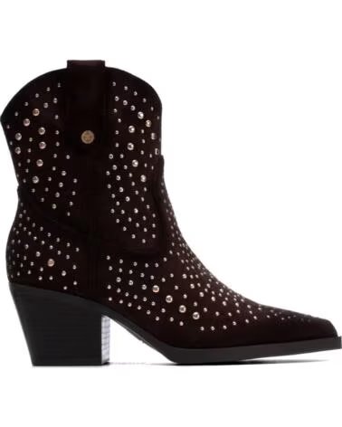 XTI STIVALETTI TEXANI 146192 IN CAMOSCIO CON BORCHIE MARRON