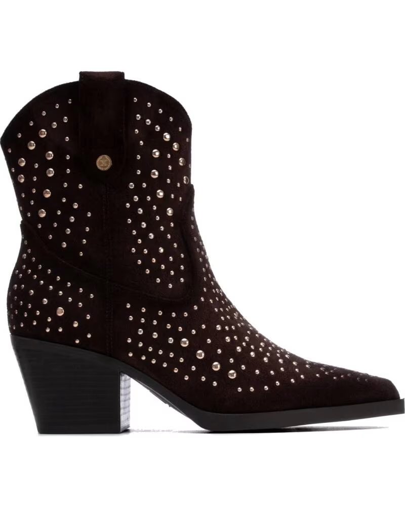 XTI STIVALETTI TEXANI 146192 IN CAMOSCIO CON BORCHIE MARRON