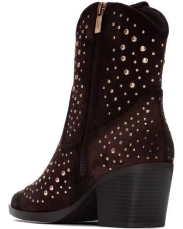 XTI STIVALETTI TEXANI 146192 IN CAMOSCIO CON BORCHIE MARRON