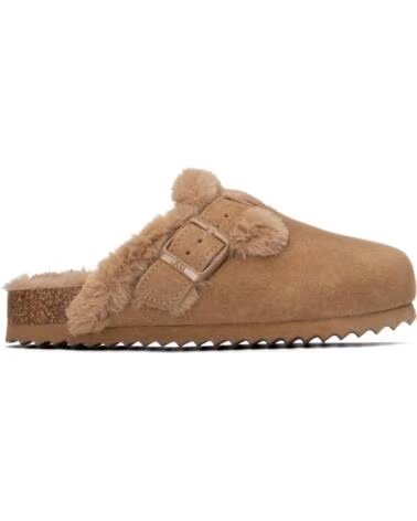 XTI LEATHER CLOGS WITH PADDED LINING 154096 CAMEL