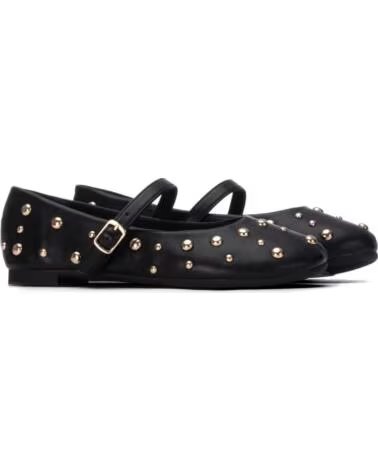 XTI 154167 BAILARINA PRETA COM TACHAS E FIVELA NEGRO