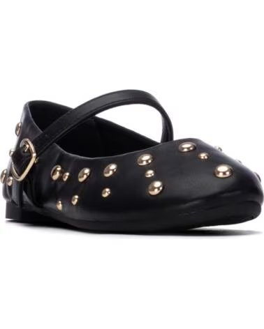 XTI 154167 BAILARINA PRETA COM TACHAS E FIVELA NEGRO