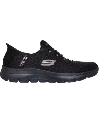 SKECHERS 150128 SCARPE CASUAL DONNA SUMMITS CLASSY NIGHT NERO E ORO SLIP-INS NEGRO Y