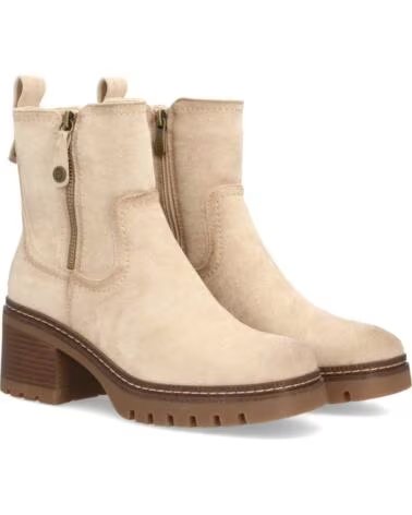 SPORT3PUNTO0 1986-11 DAMEN STIEFELETTEN MIT ABSATZ UND PLATEAU AUS LEDER IN BEIGE VARIOS COLORES