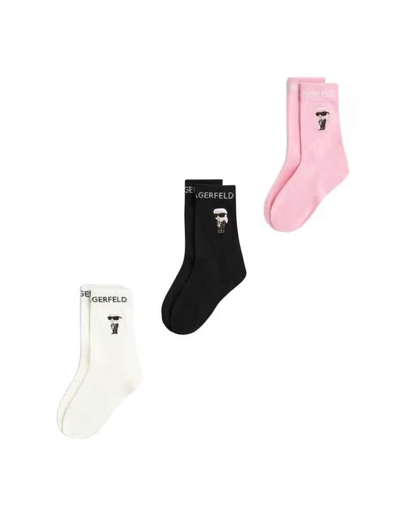 KARL LAGERFELD 3-PACK IKONIK MULTICOLOURED SOCKS MULTICOLOR