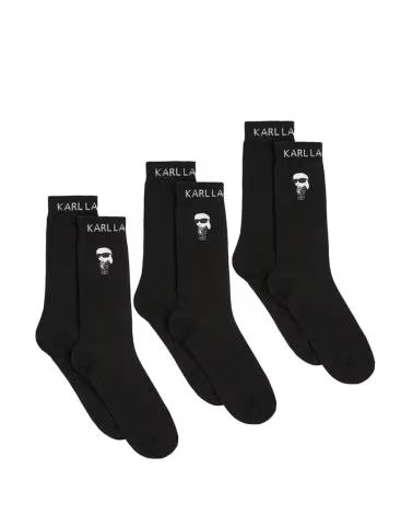 KARL LAGERFELD K-IKON 3-PACK BLACK SOCKS NEGRO