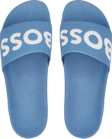 HUGO BOSS CIABATTE UOMO ESTATE ARYEH SLID NPVIG 50536835 CELESTE AZUL