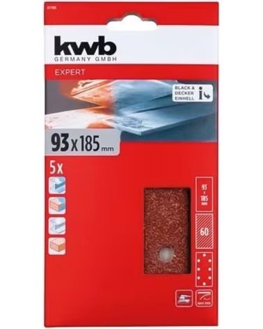 KWB OUTIL ÉLECTRIQUE FEUILLE DE PONÇAGE 93X185 MM GRAIN 60 EXPERT MULTICOLOR