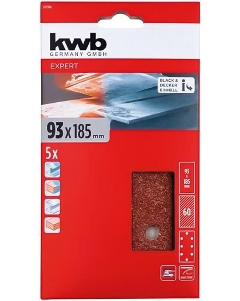 KWB HERRAMIENTA ELÉCTRICA LIJA 93X185 MM GRANO 60 EXPERT MULTICOLOR