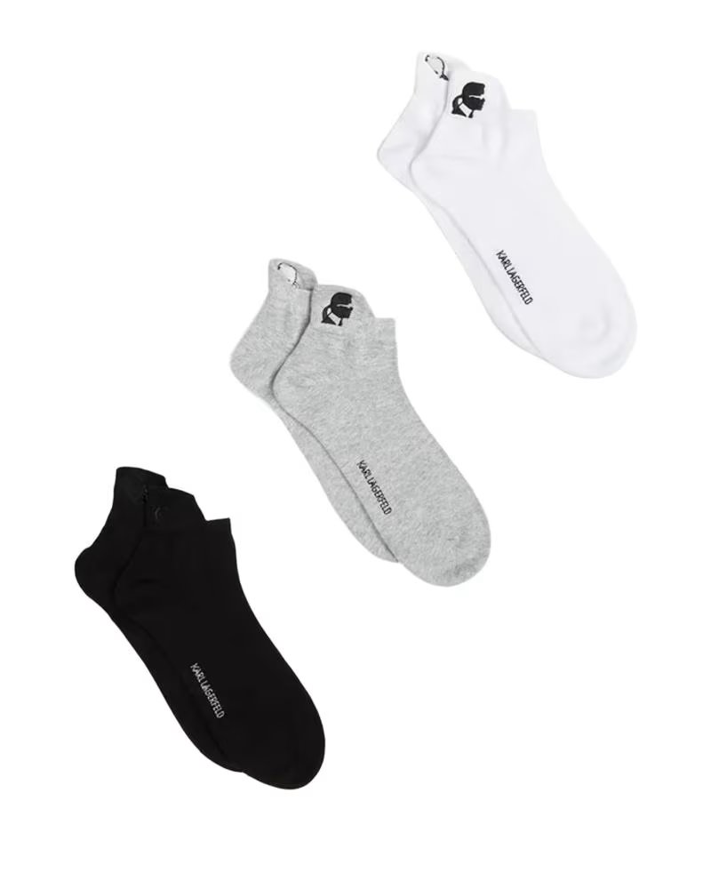 KARL LAGERFELD PACK 3 PARES DE CALCETINES TOBILLEROS K-KAMEO LOGO MULTICOLOR
