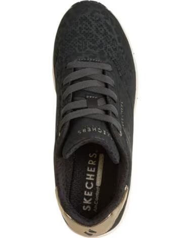 SKECHERS UNO WEDGE SAFARI DAZE SNEAKERS NERE NEGRO