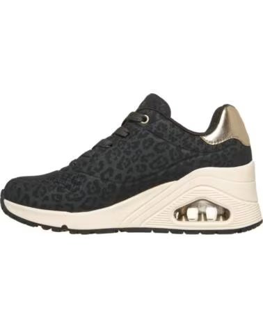 SKECHERS UNO WEDGE SAFARI DAZE SNEAKERS NERE NEGRO